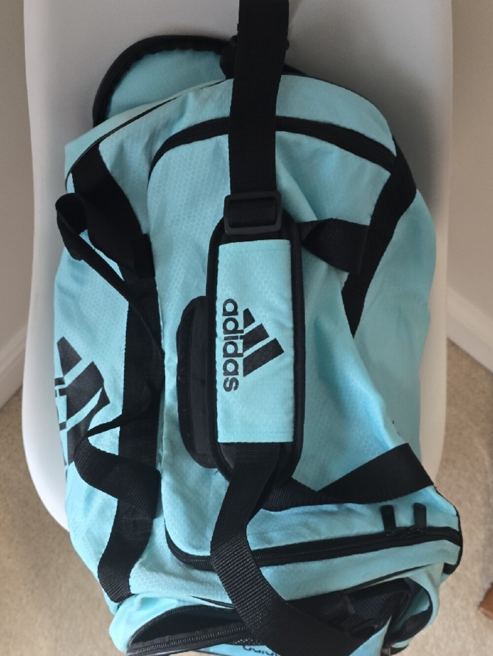 adidas Light Blue and Black Sports Backpack - Picture 3 of 3
